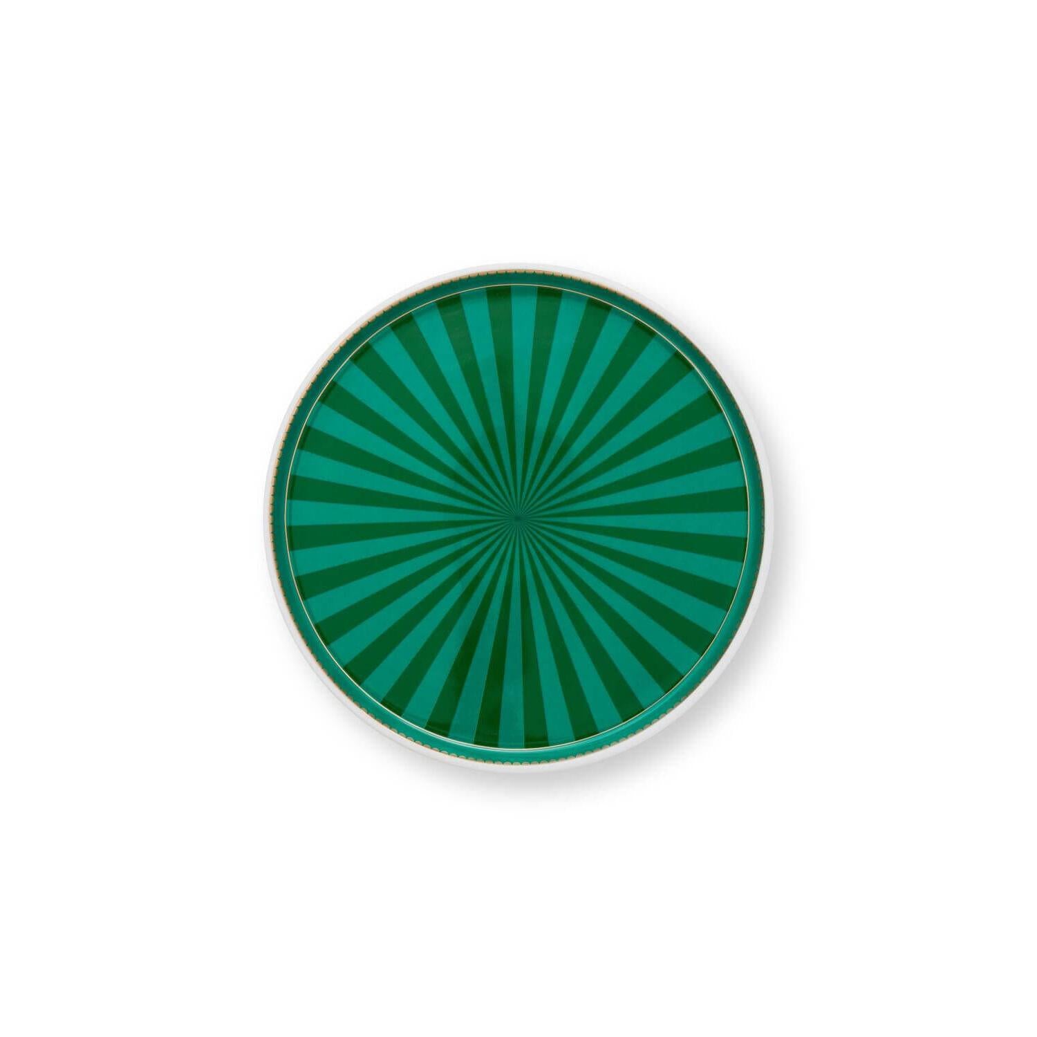 Mini-Kuchentablett "Love Birds Stripes" - 24 cm (Emerald-Green)
