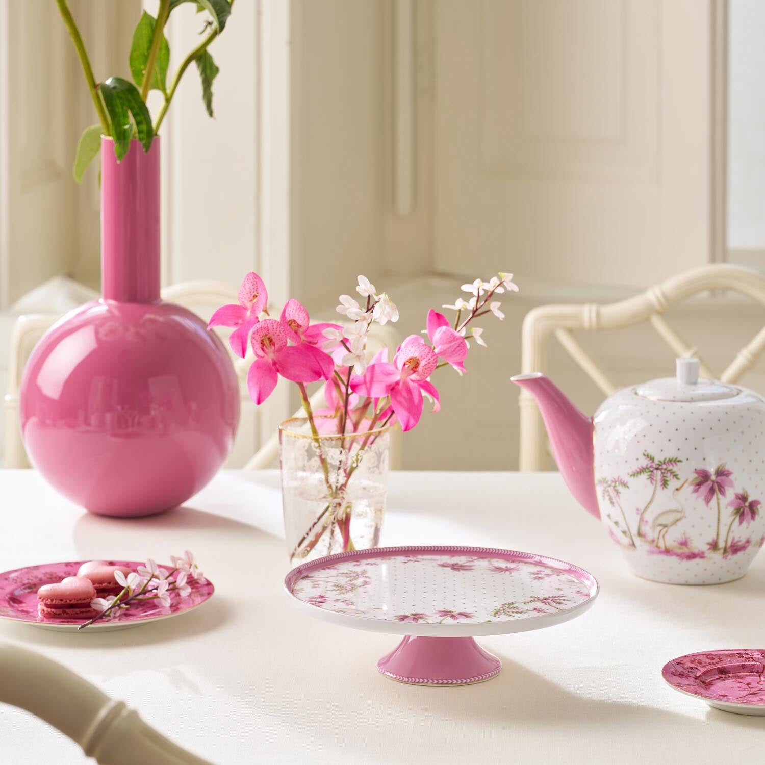 Mini-Kuchentablett "Jolie - Dots" - 21 cm (Weiß/Gold)