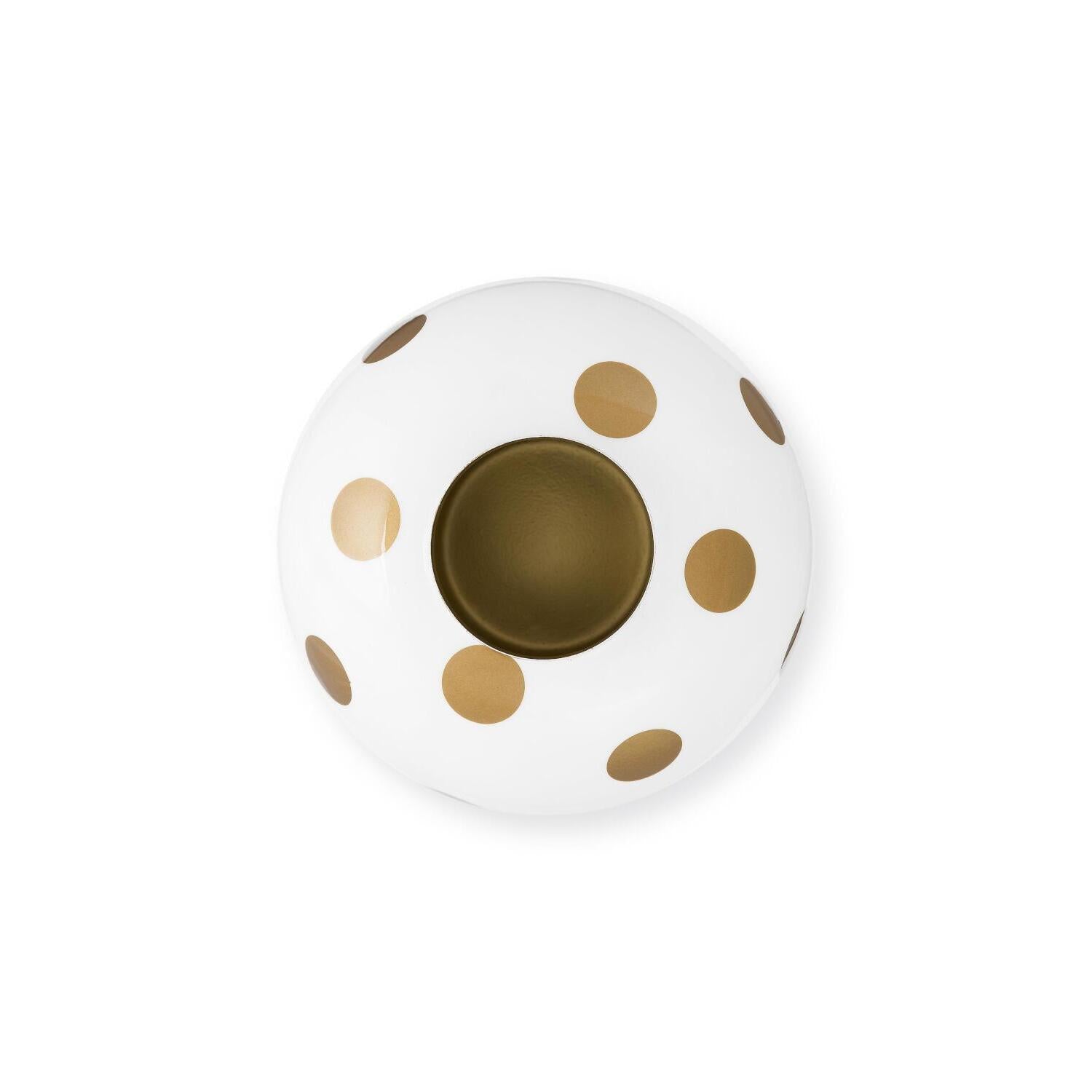 Vase "Dots" - 23 cm (Weiß/Gold)