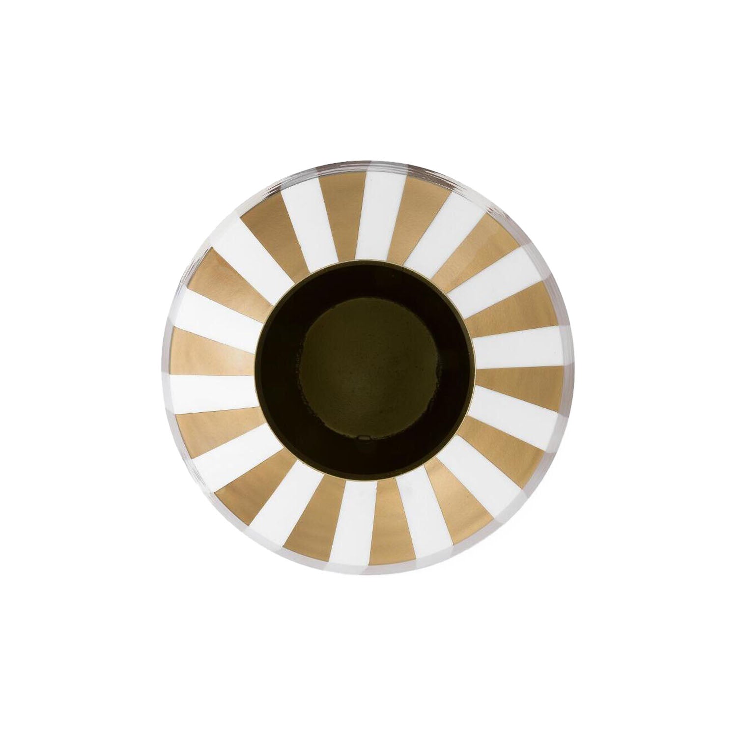 Vase "Stripes"- 35 cm (Weiß/Gold)