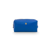 Kosmetiktasche Coco (M) in Blau, rechteckig, mit Reißverschluss und Emblem