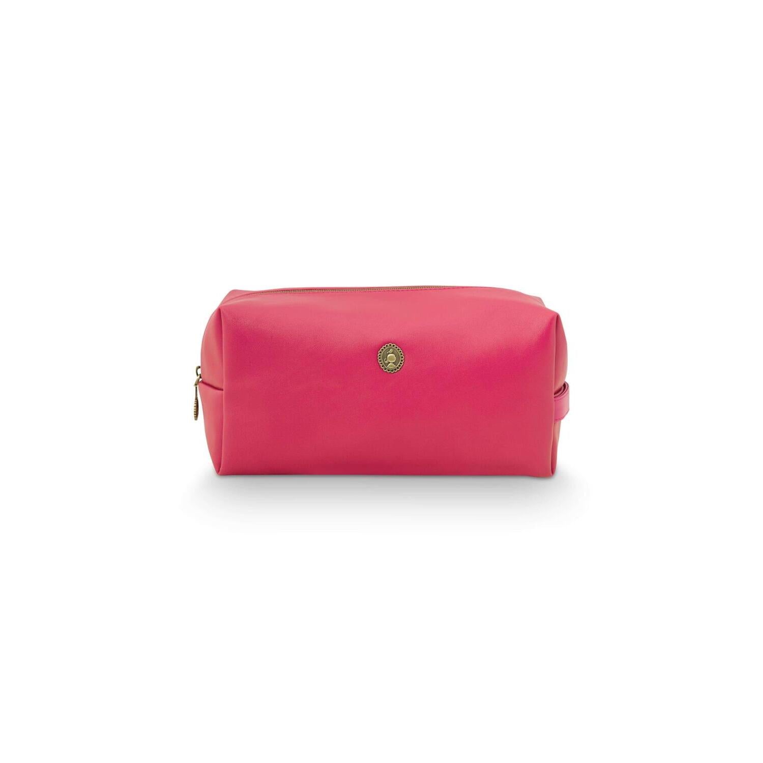 Kosmetiktasche Coco (M) Pink von vorn, Reißverschluss, seitliche Schlaufen