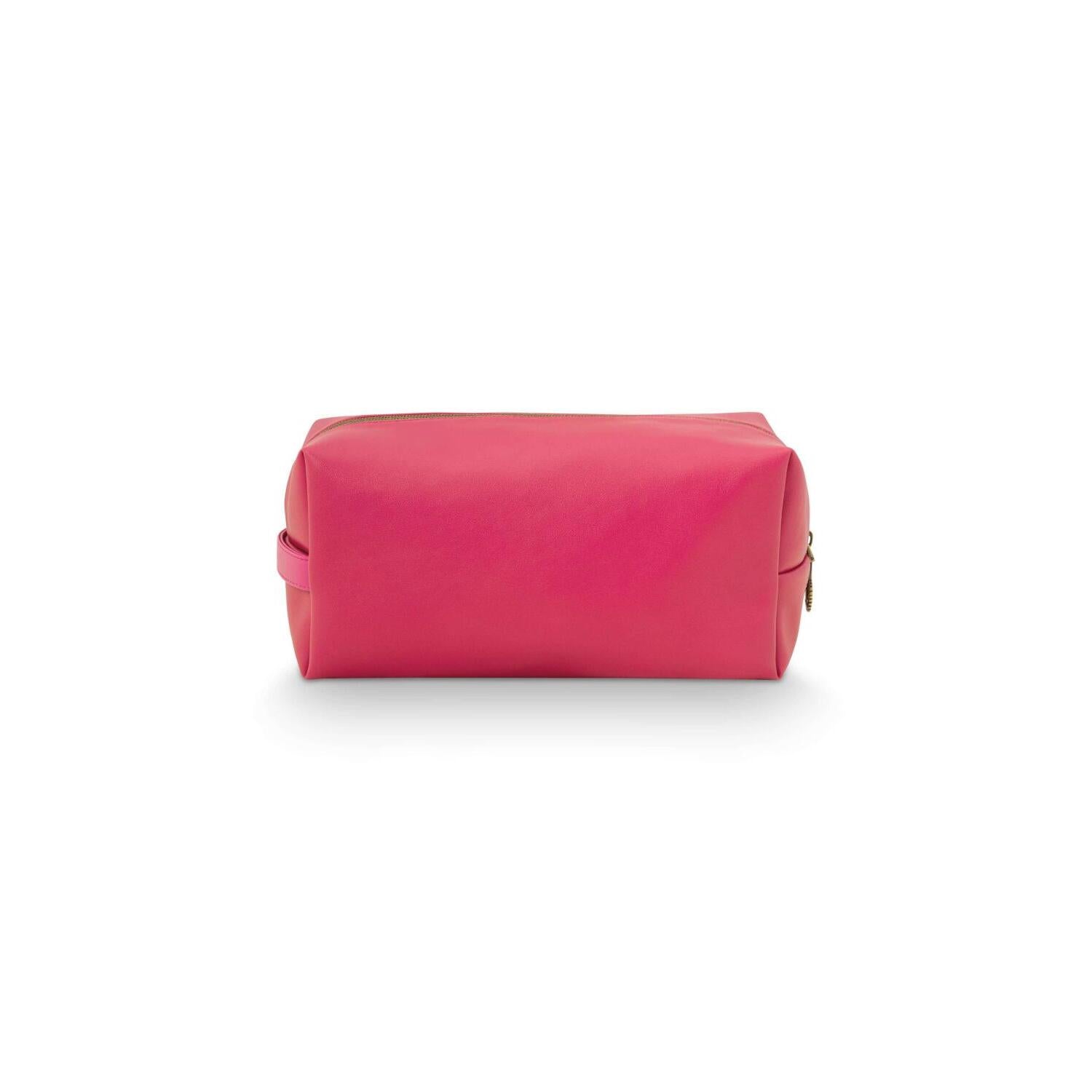Kosmetiktasche Coco (M) Pink, rechteckig, Reißverschluss, goldfarbenes Emblem