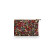 Kosmetiktäschchen mit buntem Blumenmuster, Reißverschluss und Schlaufe, M