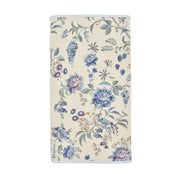 Handtuch mit blauem floralen Muster auf hellem Untergrund, ca. 55x100 cm
