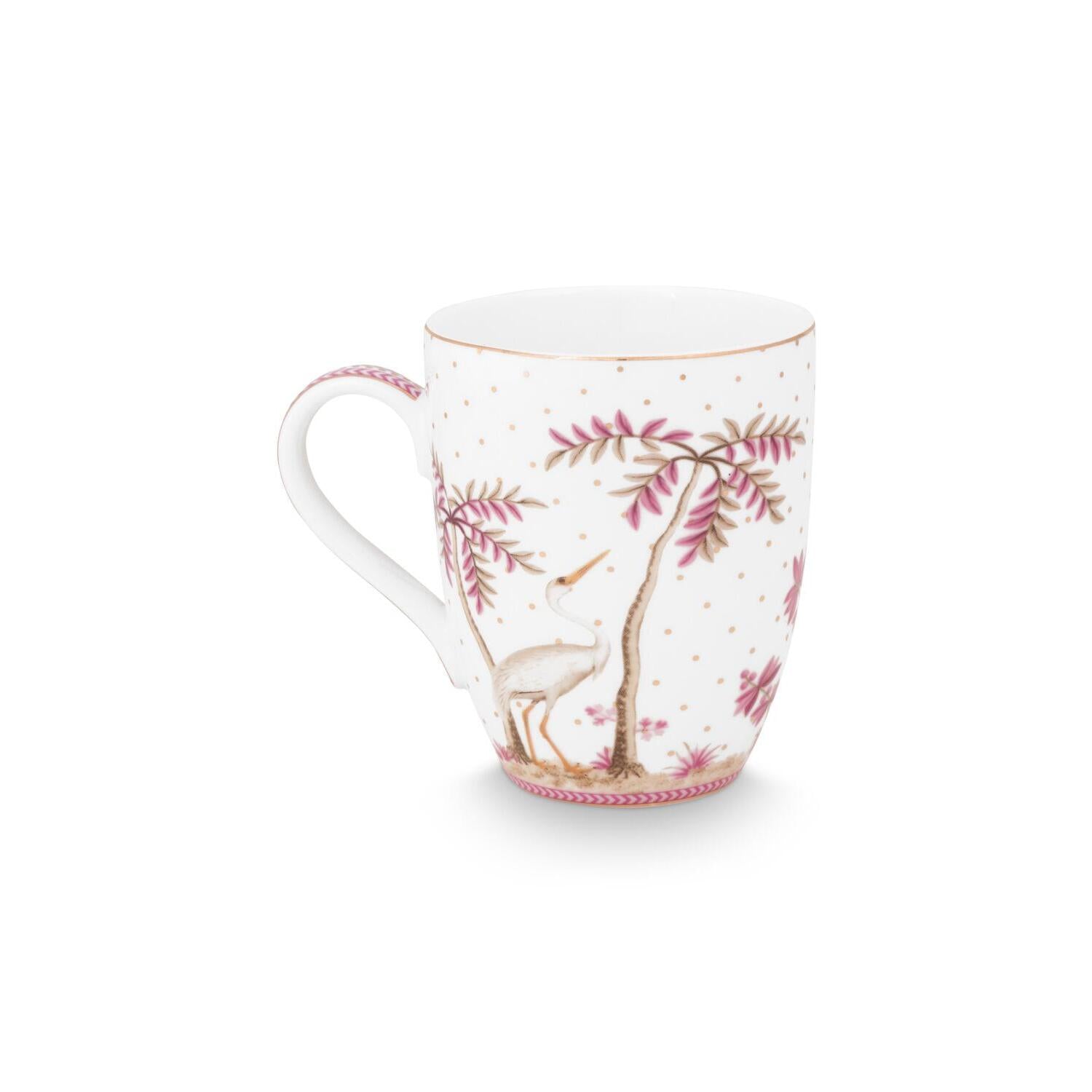 Tasse "Jolie - Dots" - 350 ml (Weiß/Rosa)