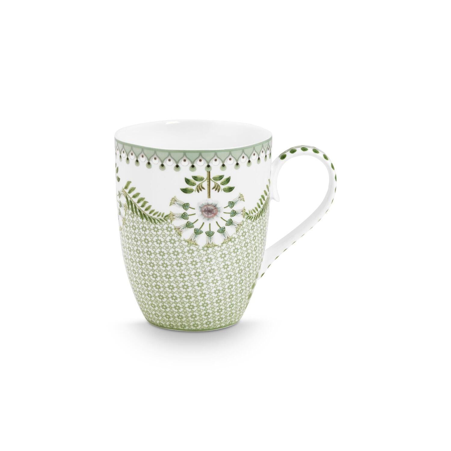 Tasse "Lily & Lotus - Tiles" - 350 ml (Hellgrün)