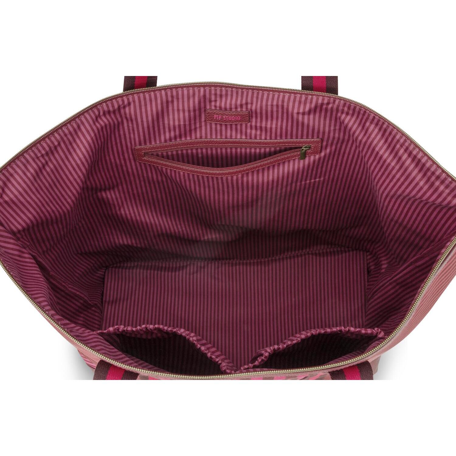 Tragetasche-Innenfutter in Pink mit Innentasche und Reißverschluss oben