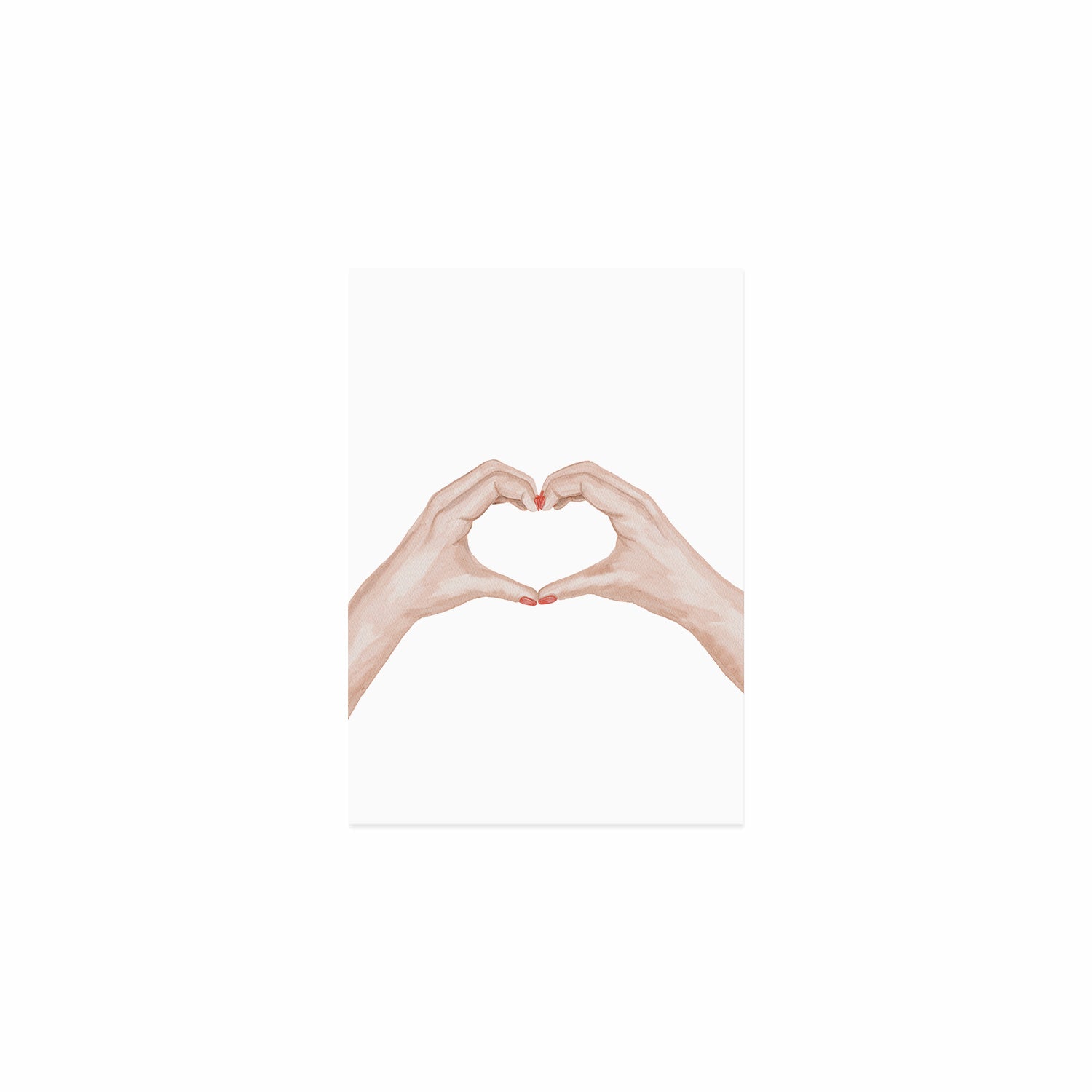 Aquarellkarte "Heart Hands" - 15 cm (Weiß)