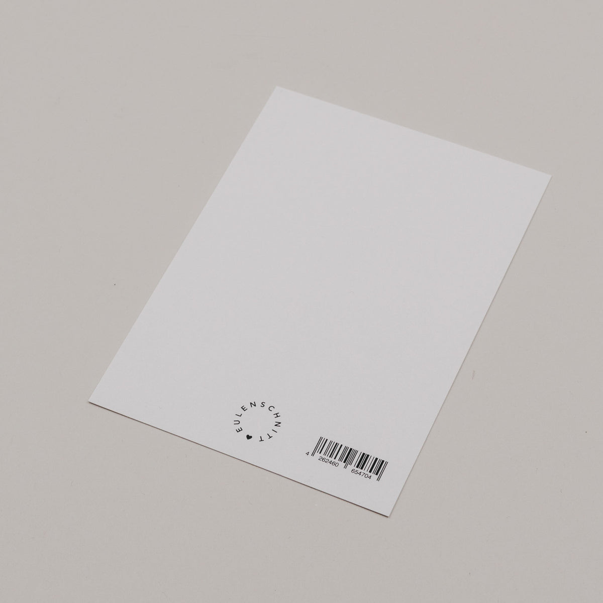 Rückseite einer Aquarellkarte mit Barcode und Aufdruck