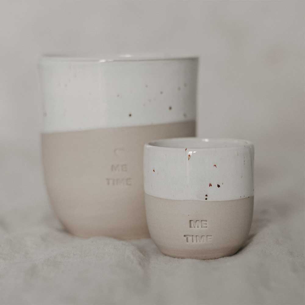Espresso Becher "Me Time" - 5,5x5,5 cm (Natur)