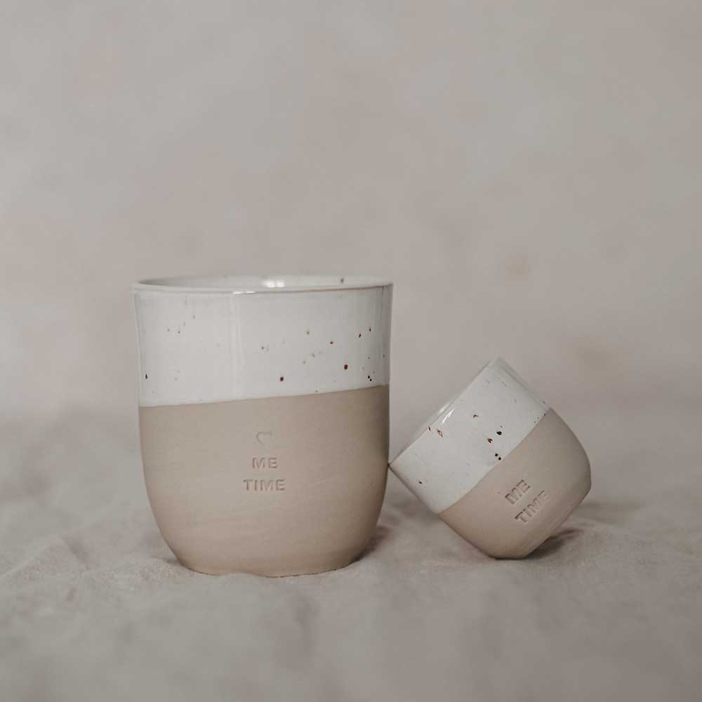 Espresso Becher "Me Time" - 5,5x5,5 cm (Natur)