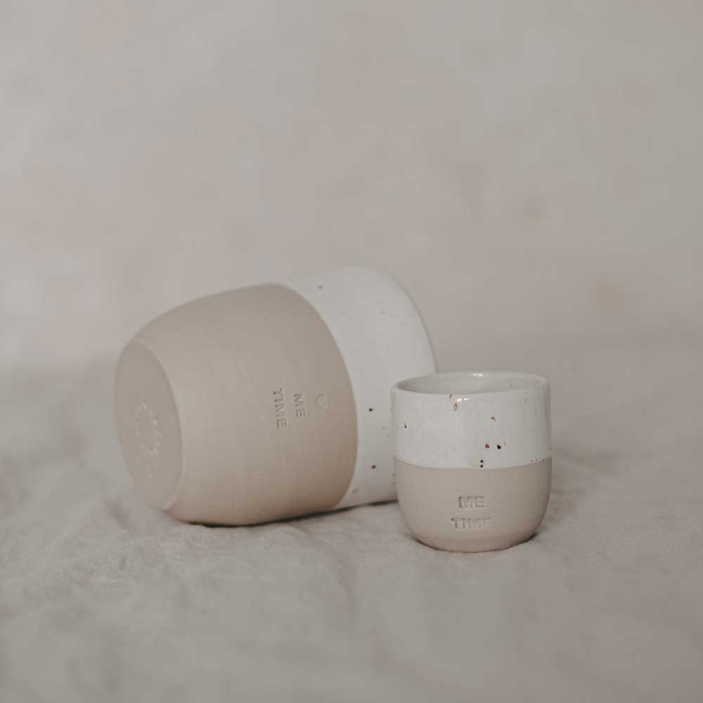 Espresso Becher "Me Time" - 5,5x5,5 cm (Natur)