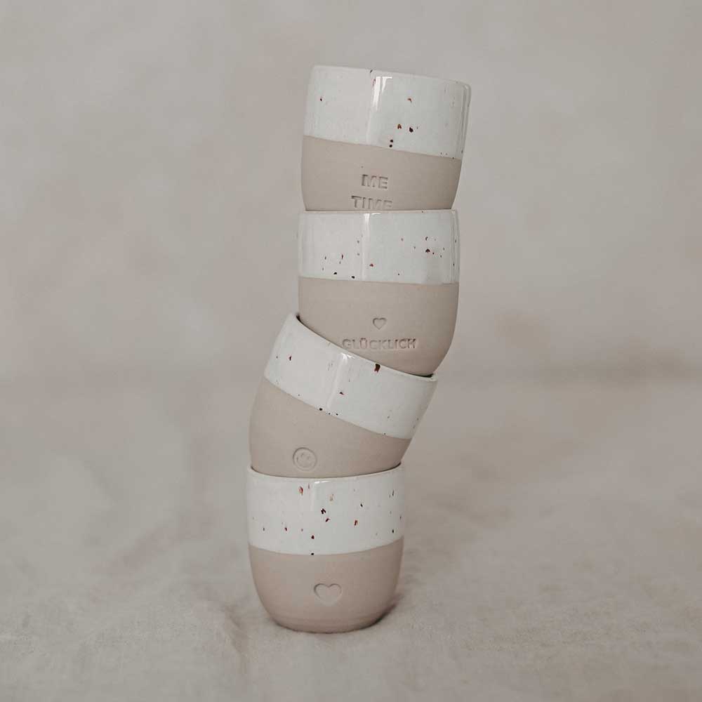 Espresso Becher "Me Time" - 5,5x5,5 cm (Natur)