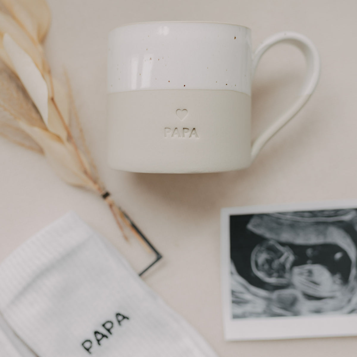 Große Tasse "Papa" - 450 ml (Natur)