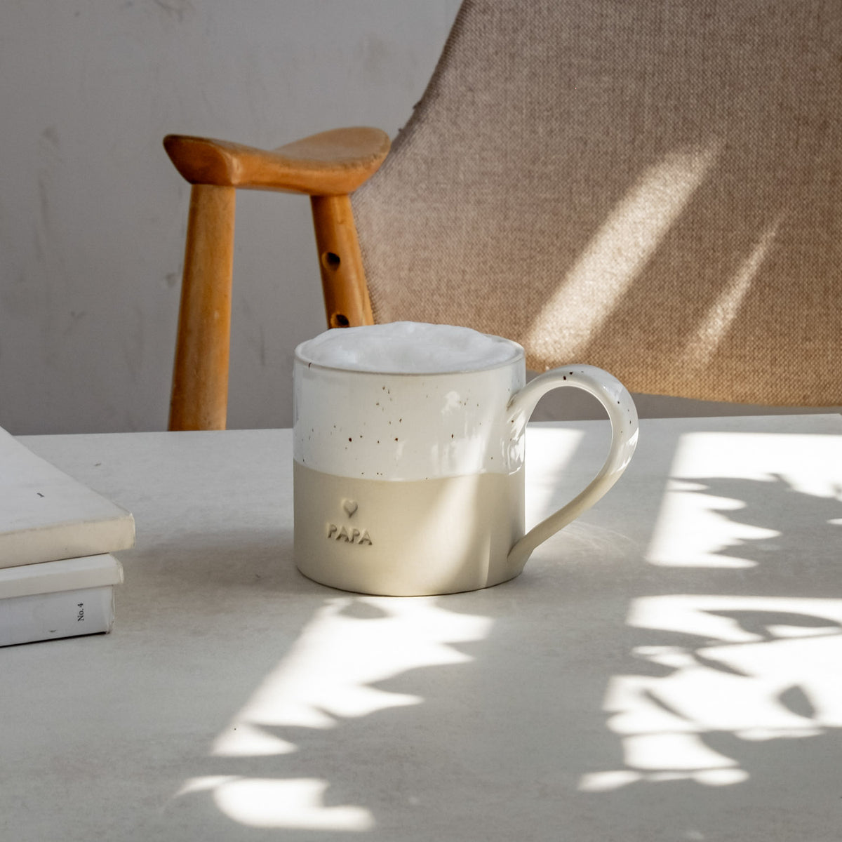 Große Tasse "Papa" - 450 ml (Natur)