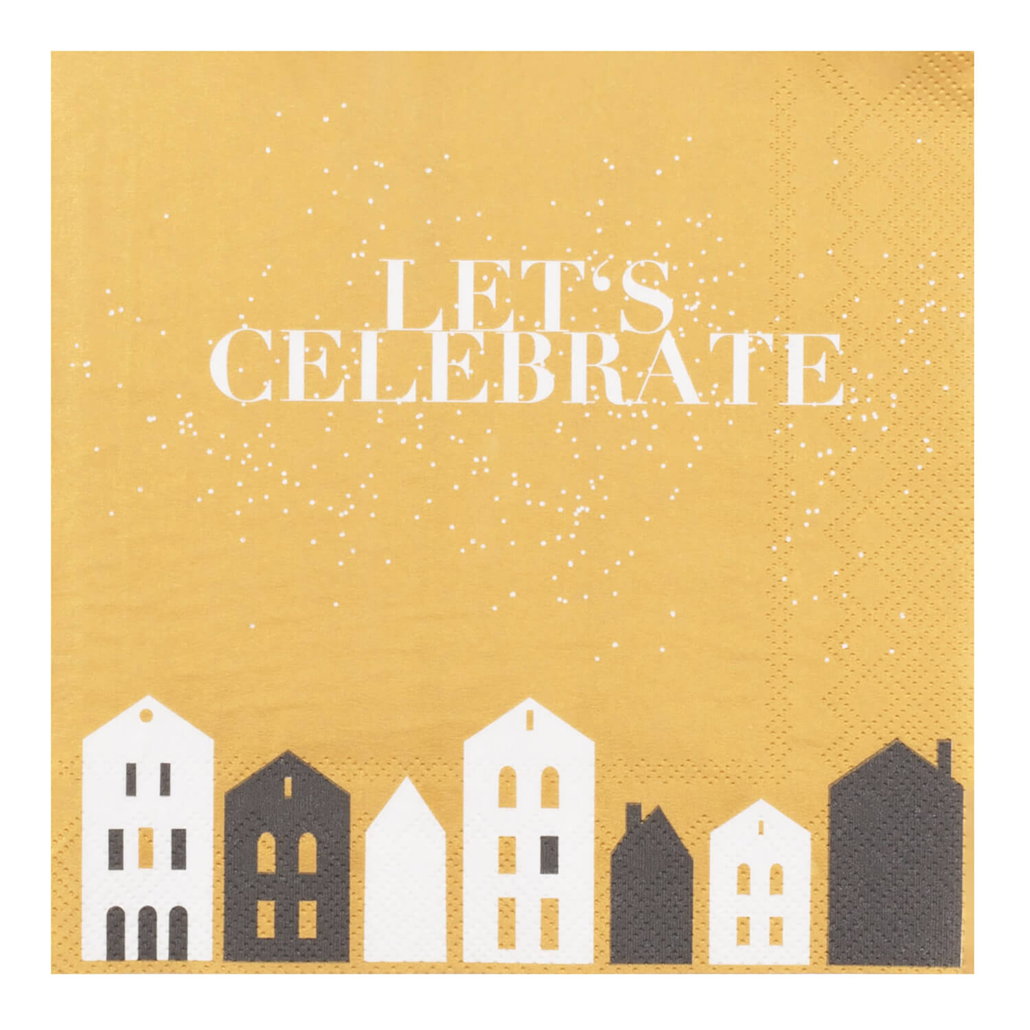 Papierservietten "DINING - Let's celebrate" - 33x33 cm (Gold)