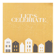 Papierservietten "DINING - Let's celebrate" - 33x33 cm (Gold)