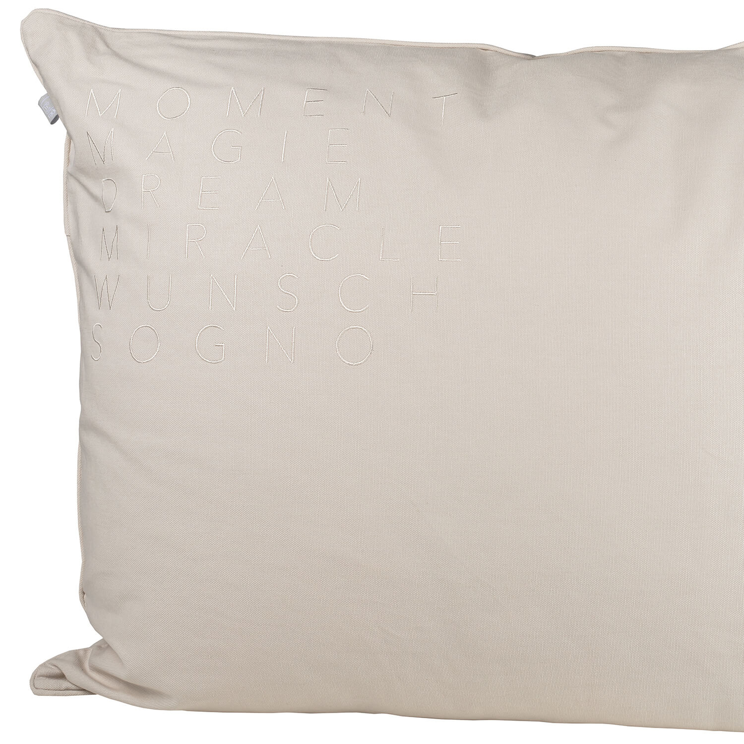 Kissen "Moment, Magie, Dream" - 80x60 cm (Beige)