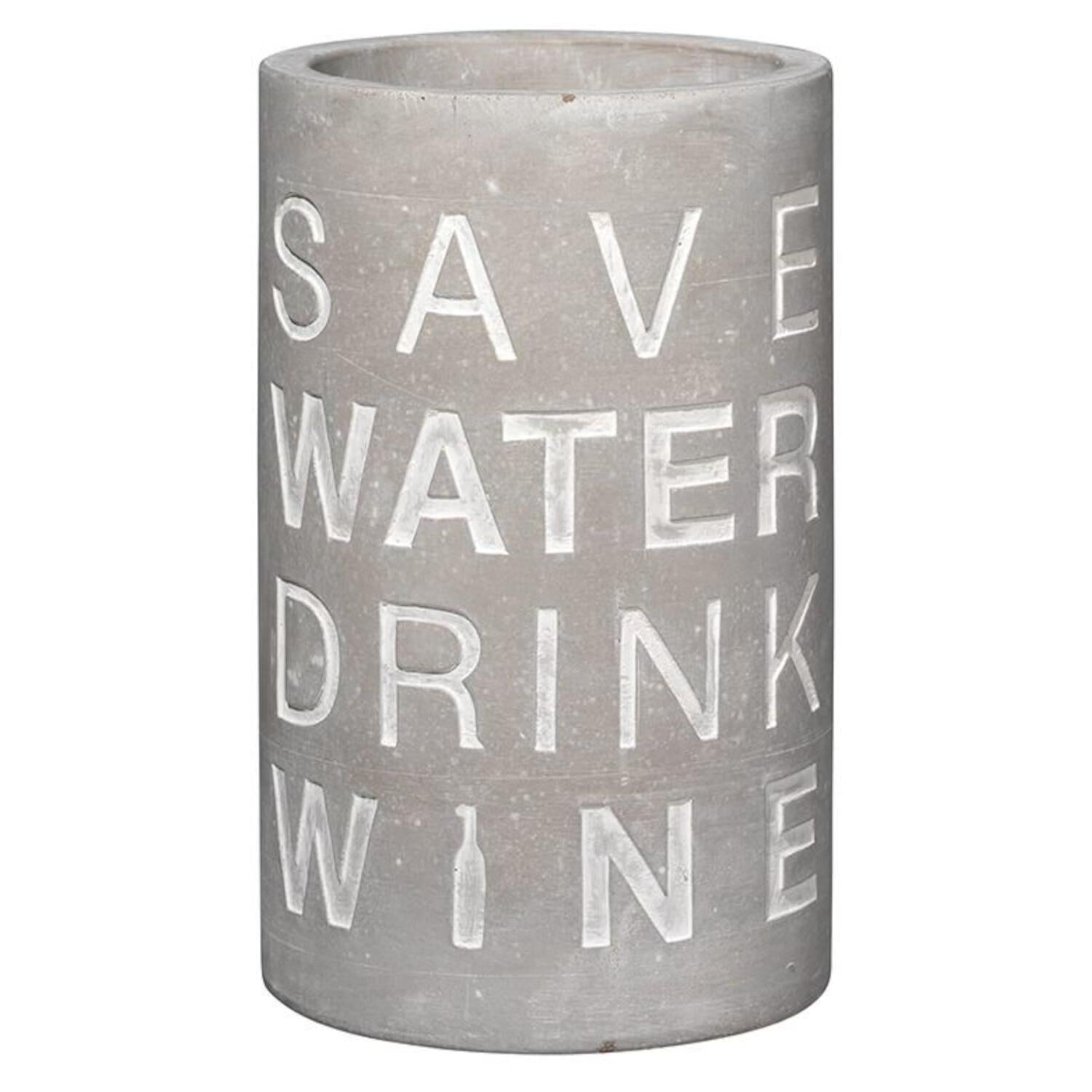 Weinkühler "Save water" - 13,5x21 cm (Grau)