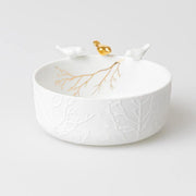 Schale "Goldvogel - Vogelschwarm" - 12x6 cm (Weiß)