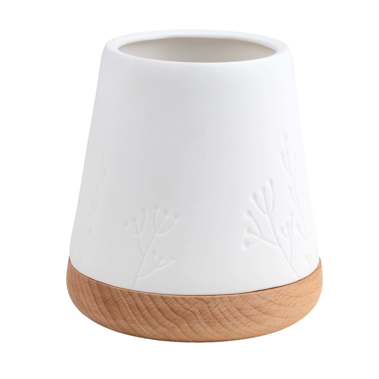 Windlicht "LIVING - Poesie - Pflanze" - 10,5cm (Weiß)