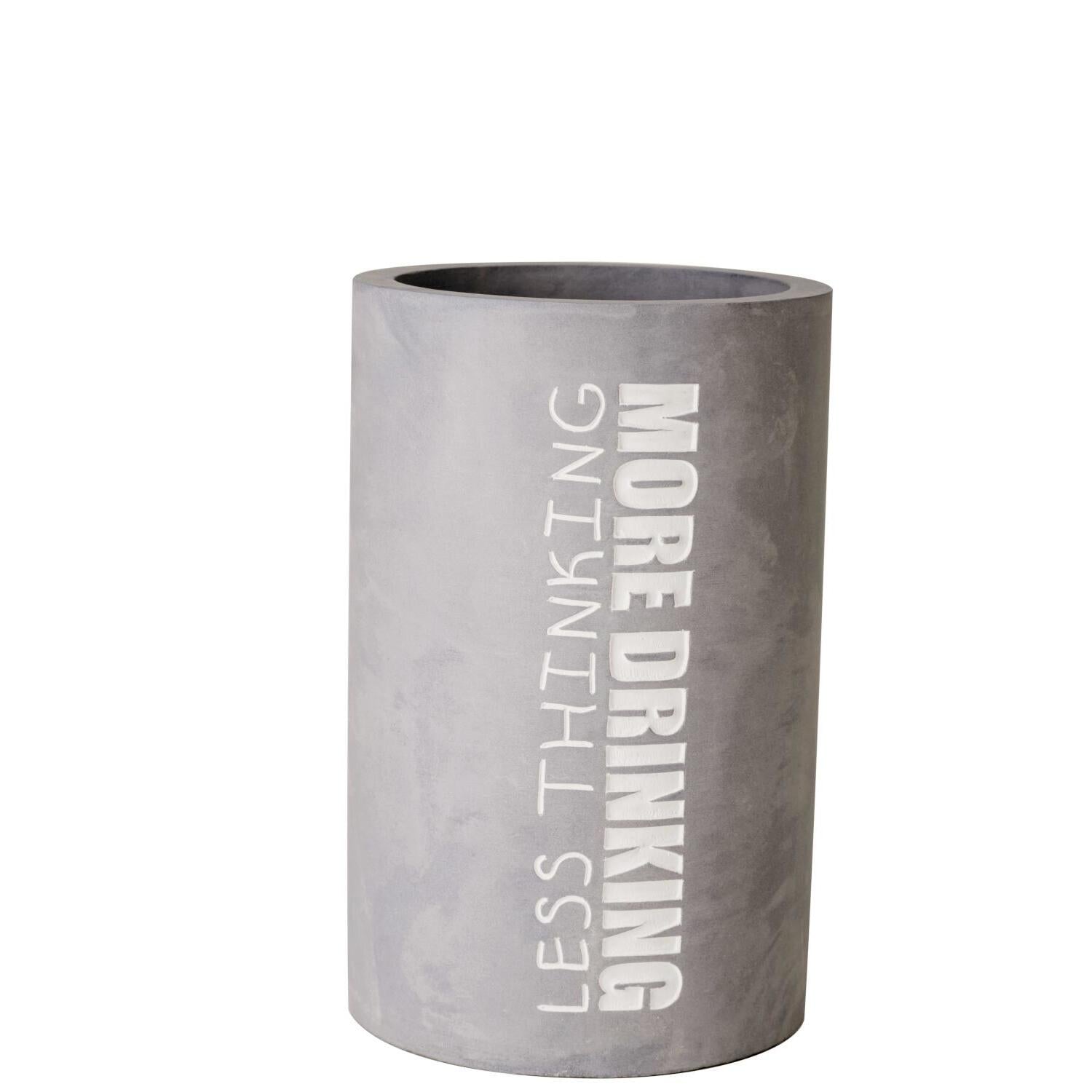 Weinkühler aus Beton "DINING - More drinking" - 21,5cm (Grau)