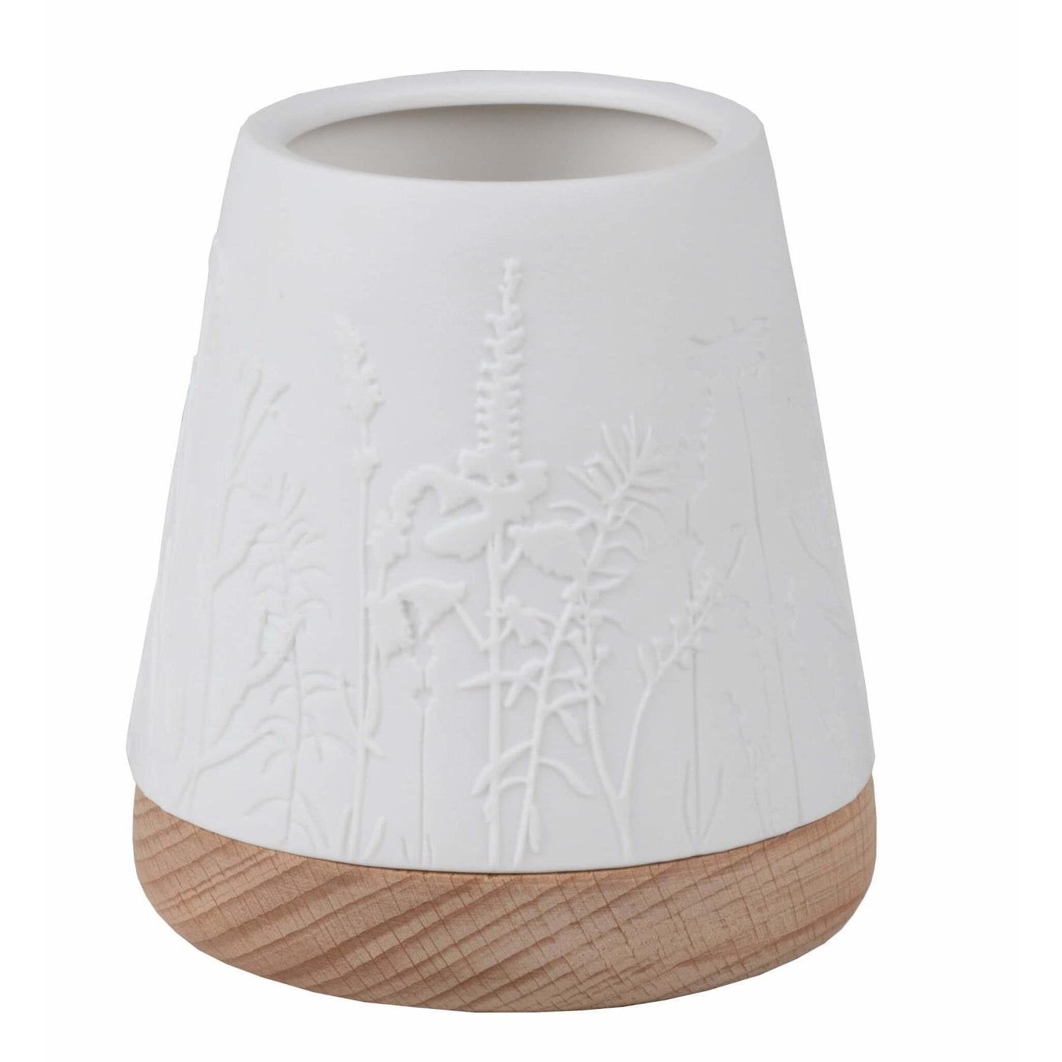 Windlicht "LIVING - Blumenwiese floral" - 11cm (Weiß)