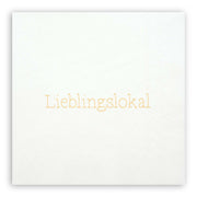 Serviette "DINING -Lieblingslokal" - 33x33cm (Weiß/Gold) räder Design