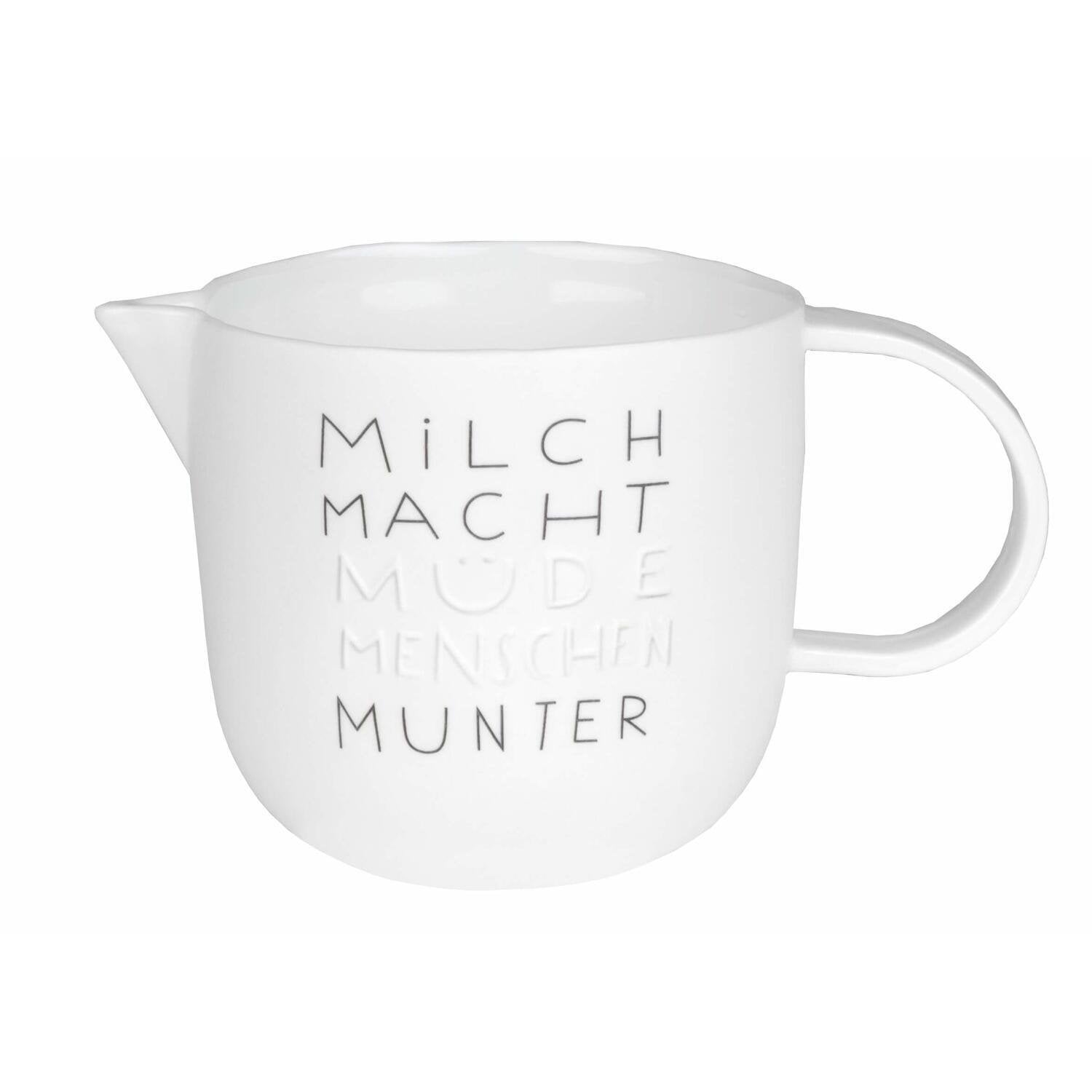 Milchkännchen "DINING - Milch macht..." - 250 ml (Weiß)