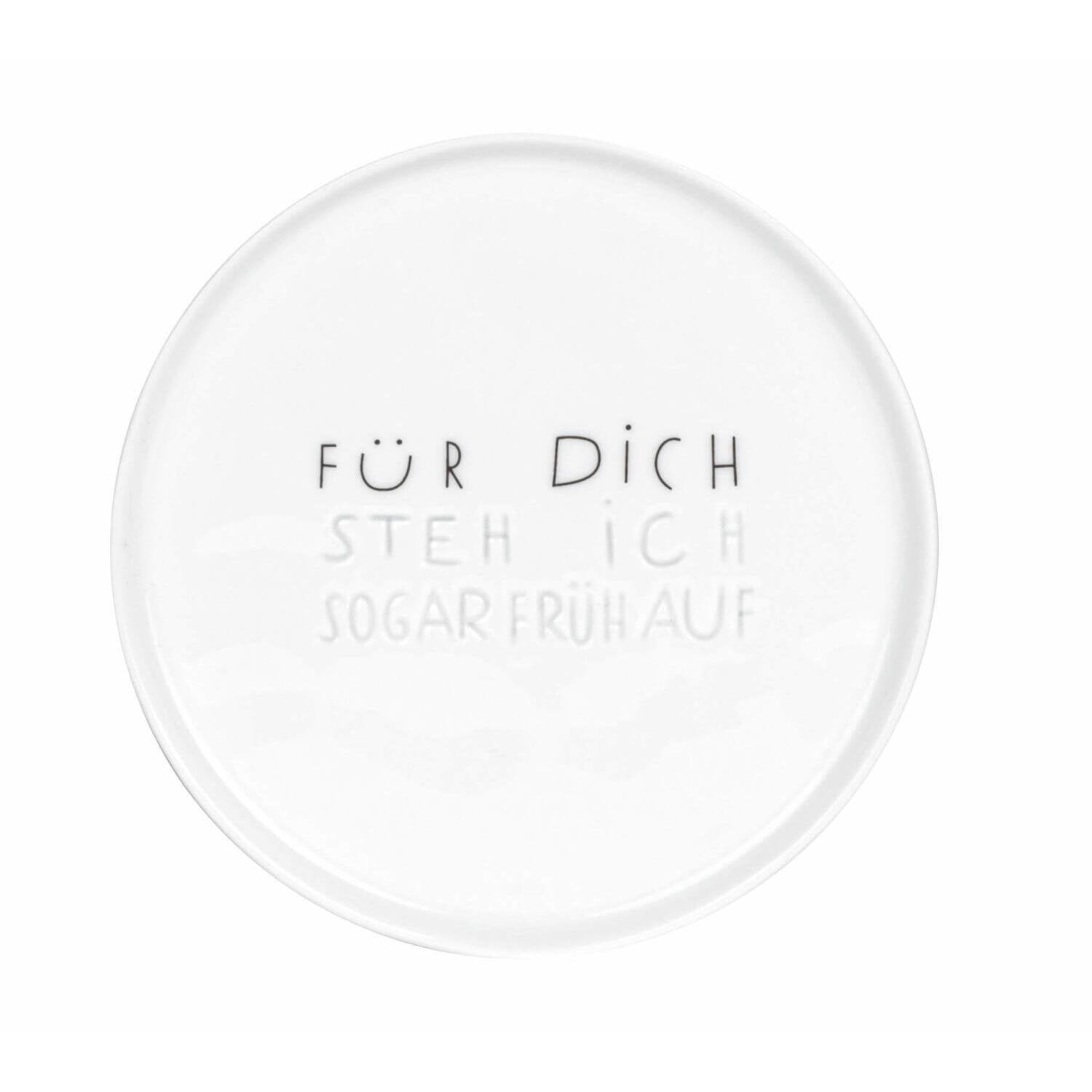 Frühstücksteller "DINING - Für dich stehe ich sogar..." (Weiß)
