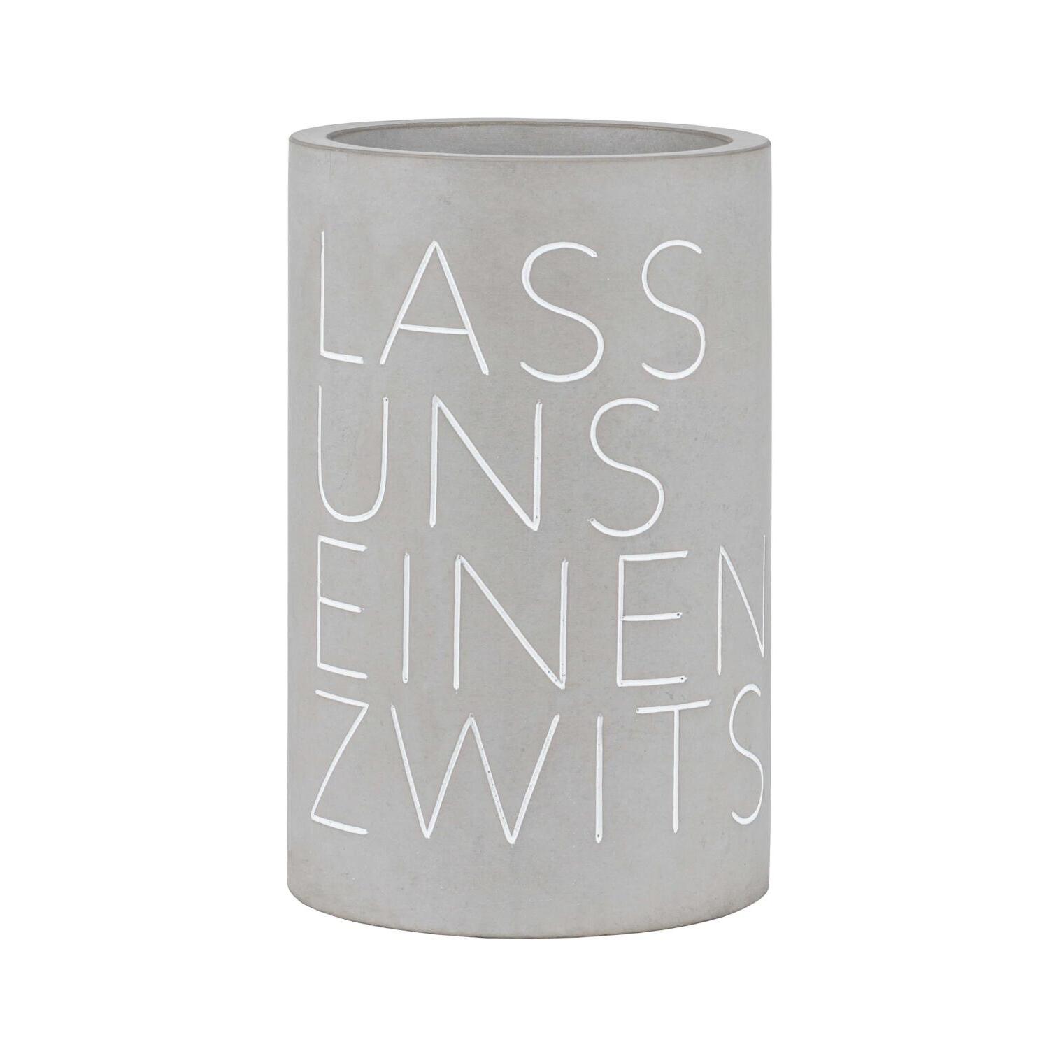 Weinkühler "Lass uns einen Zwitschern" - 13,5x21,5 (Grau) cm