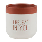 Vase "I beleaf in you" - 6,5 cm (Weiß/Rot)