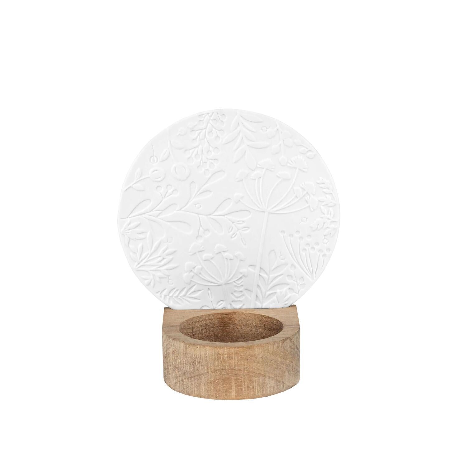 Teelichtgarten "Wundergarten" - 13x8,3x15 cm (Weiß/Natur) räder Design