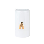 Spardose "Geldsegen - Haus" - 5x9 cm (Weiß/Gold)