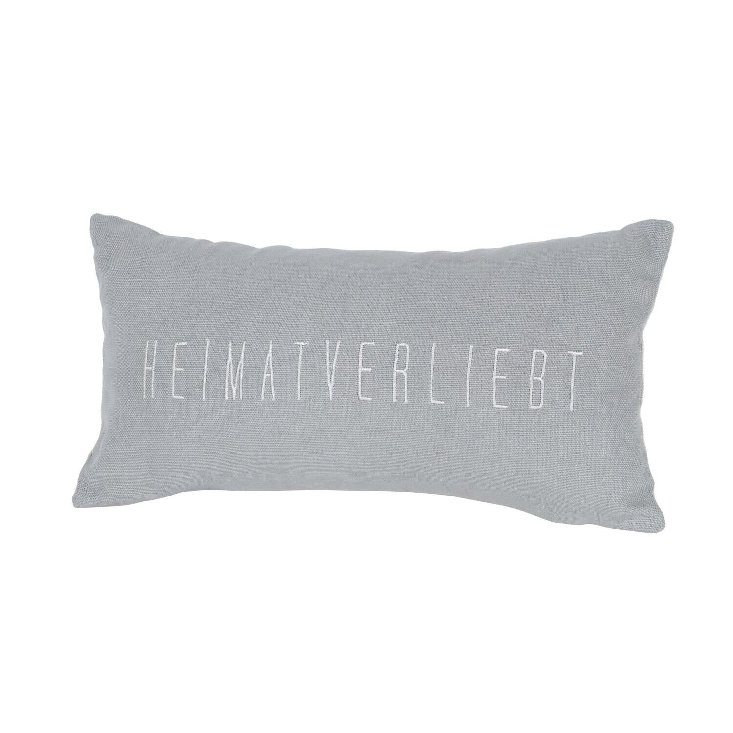 Traumkissen "Heimatverliebt" - 33x17 cm (Grau/Beige)