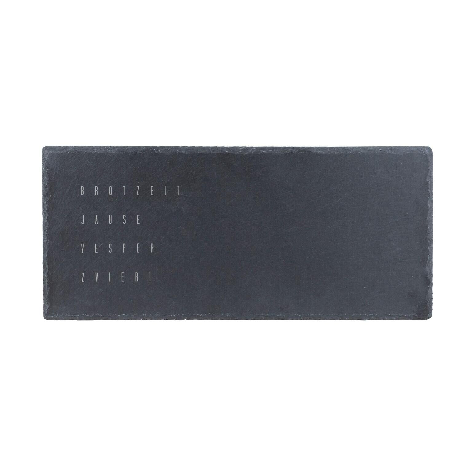 Servierplatte "Brotzeit" - 45x20 cm (Grau)