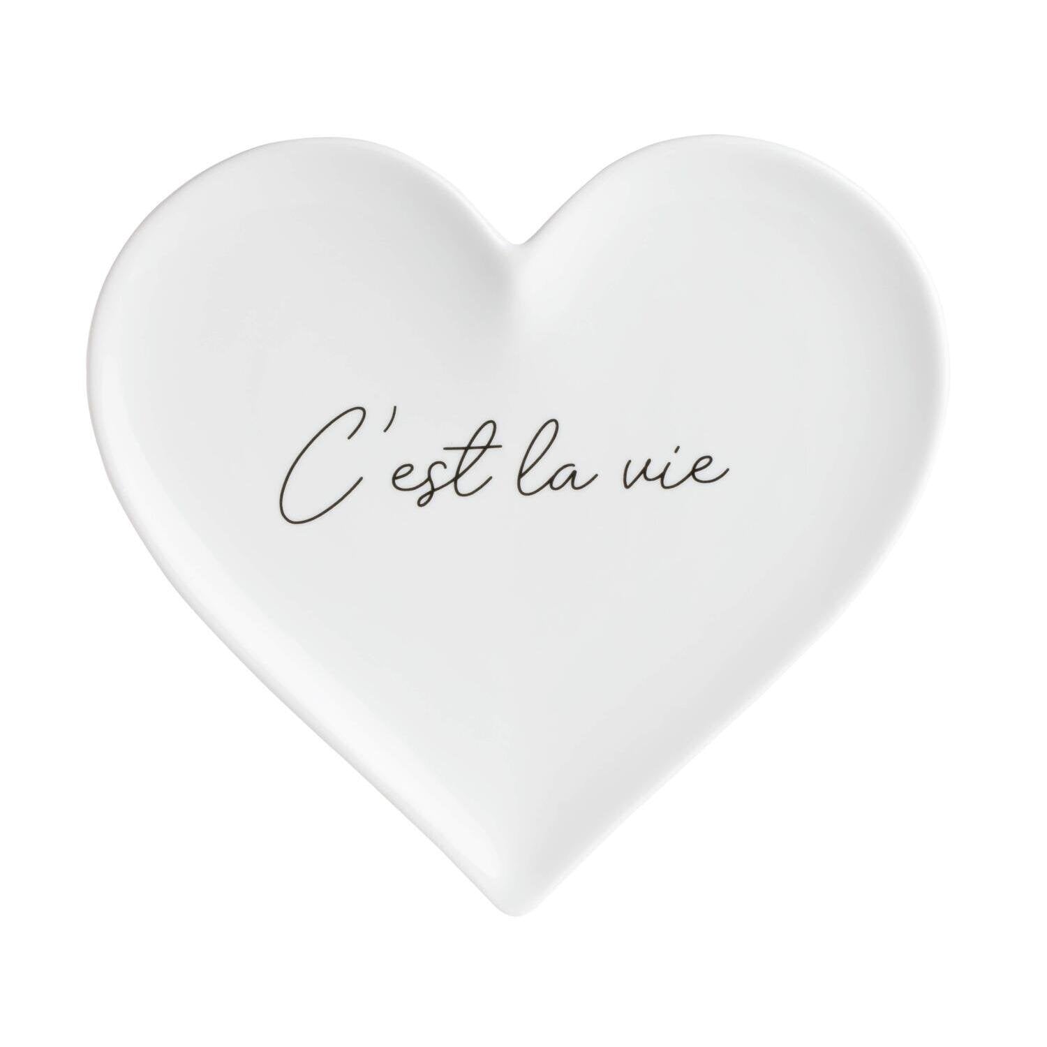 Herzteller "C'est la vie" - 15,5 cm (Weiß) räder Design