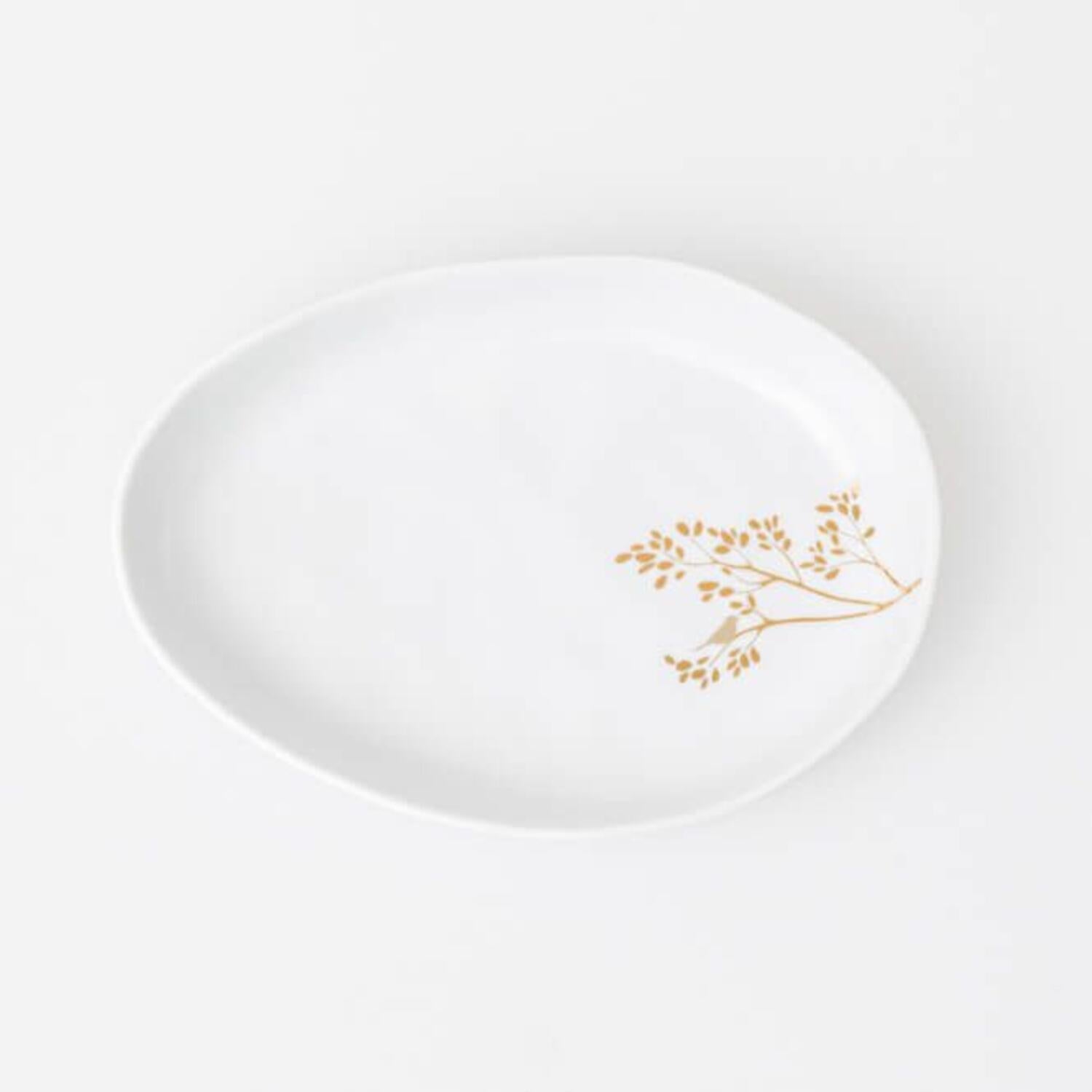 Schale "Goldzweig" - 19,8x14x3 cm (Weiß) räder Design