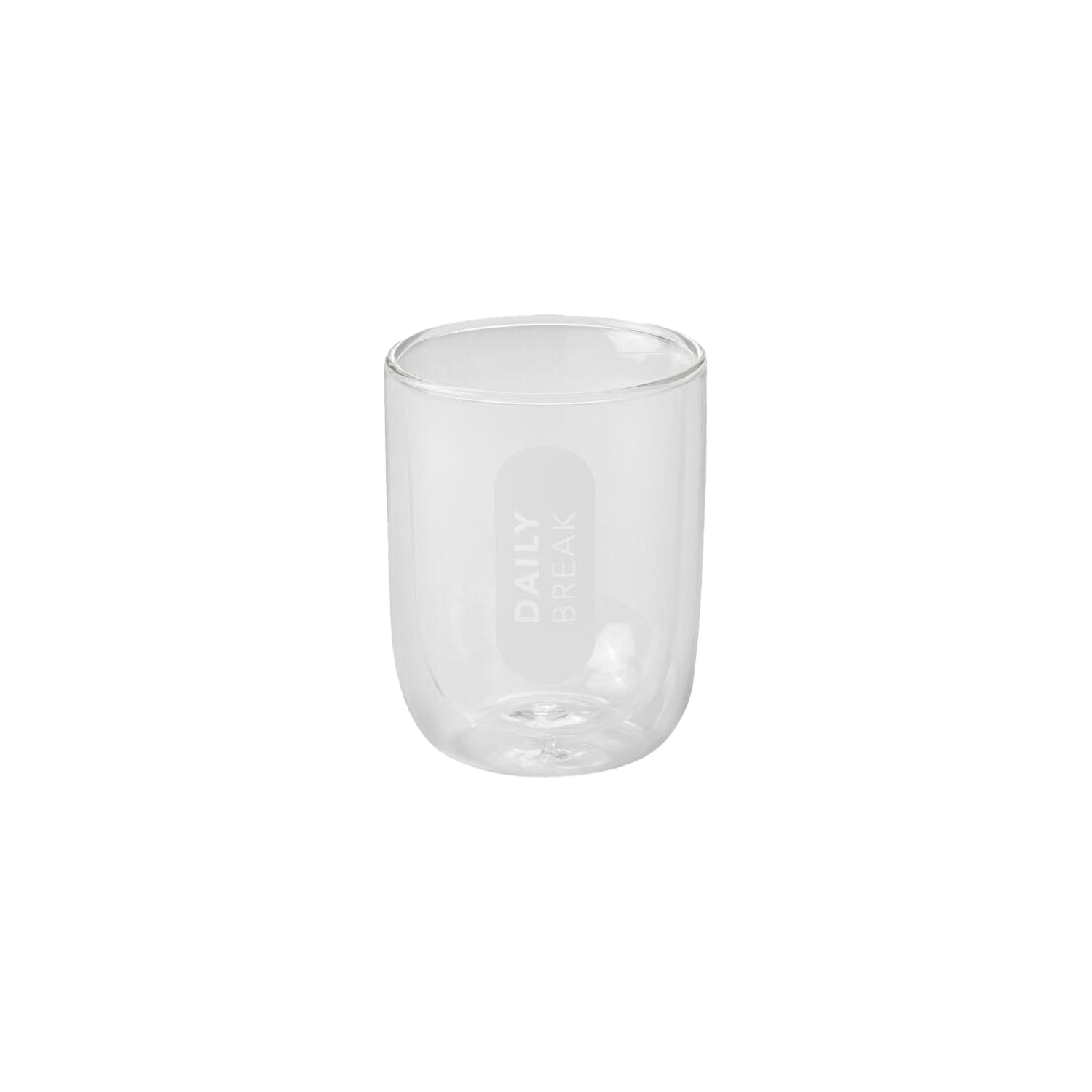 Doppelwandiger Becher "Cozy Time - Daily break" (Transparent)