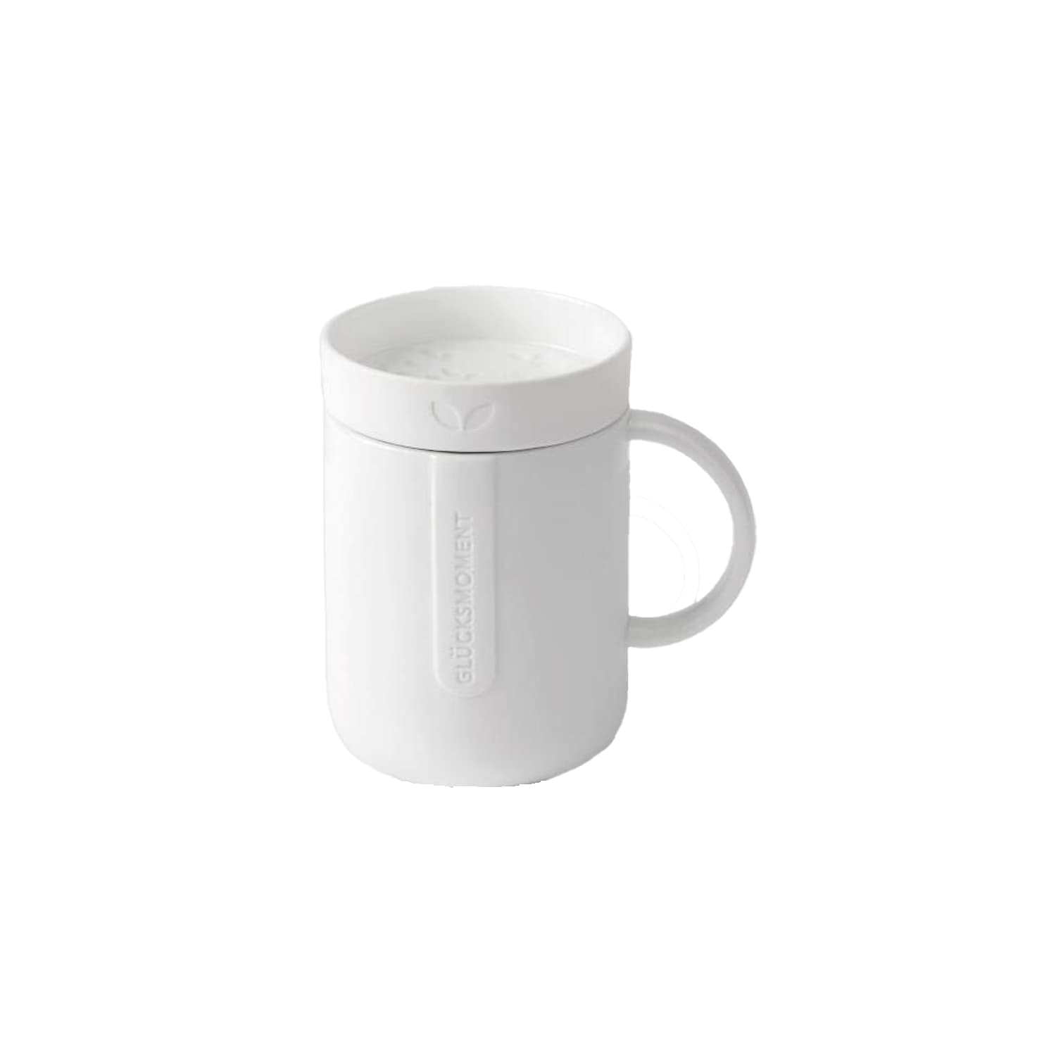 Tasse mit Deckel "Cozy Time - Glücksmoment" (Weiß)