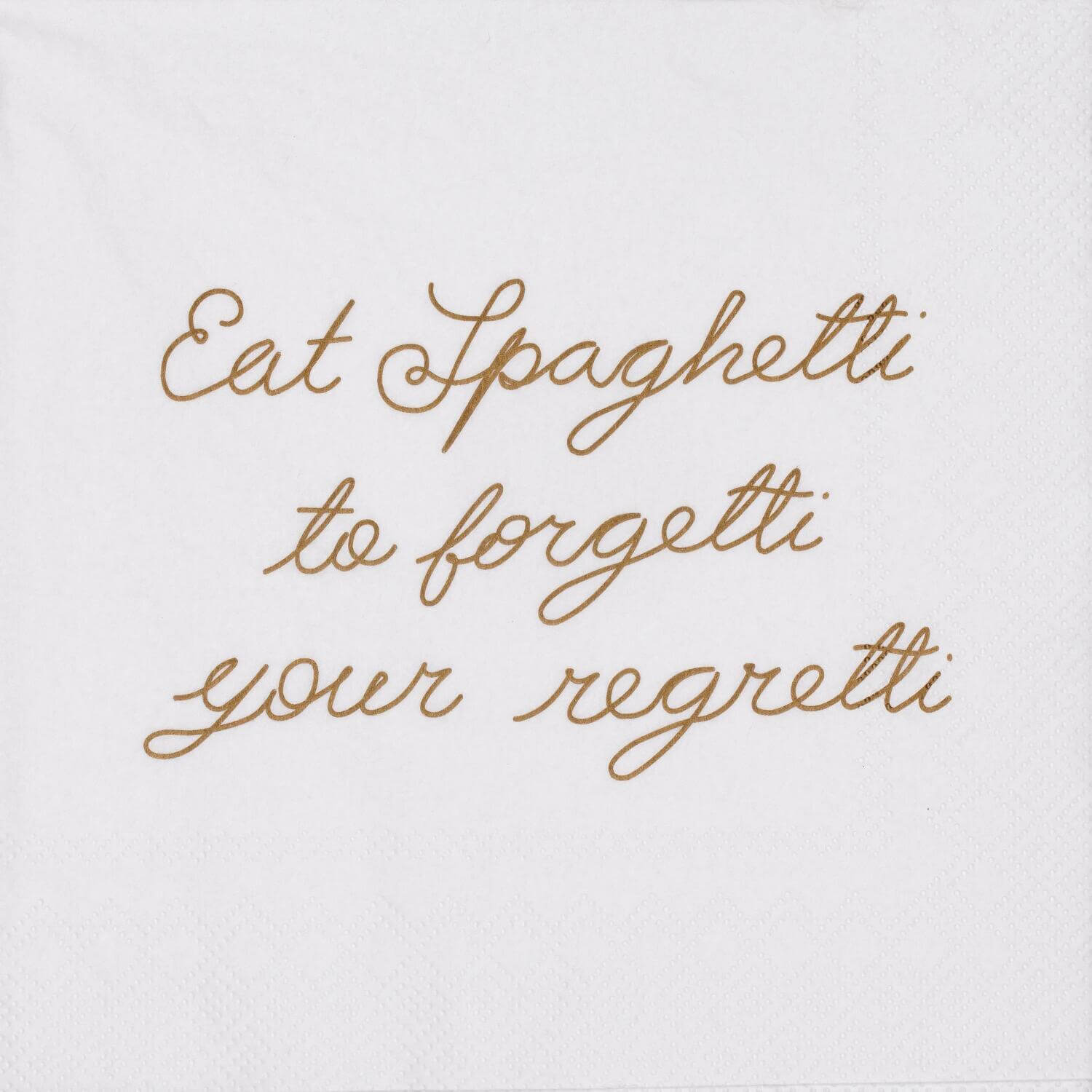 Papierservietten "DINING - Eat Spaghetti" - 16,5x16,5 cm (Weiß)