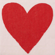 Cocktailservietten "Herz" - 12,5x12,5 cm (Rot)