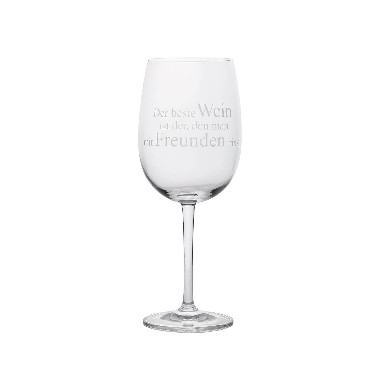 Weinglas "DINING - Der beste Wein" - 8,5x22 cm (Transparent)