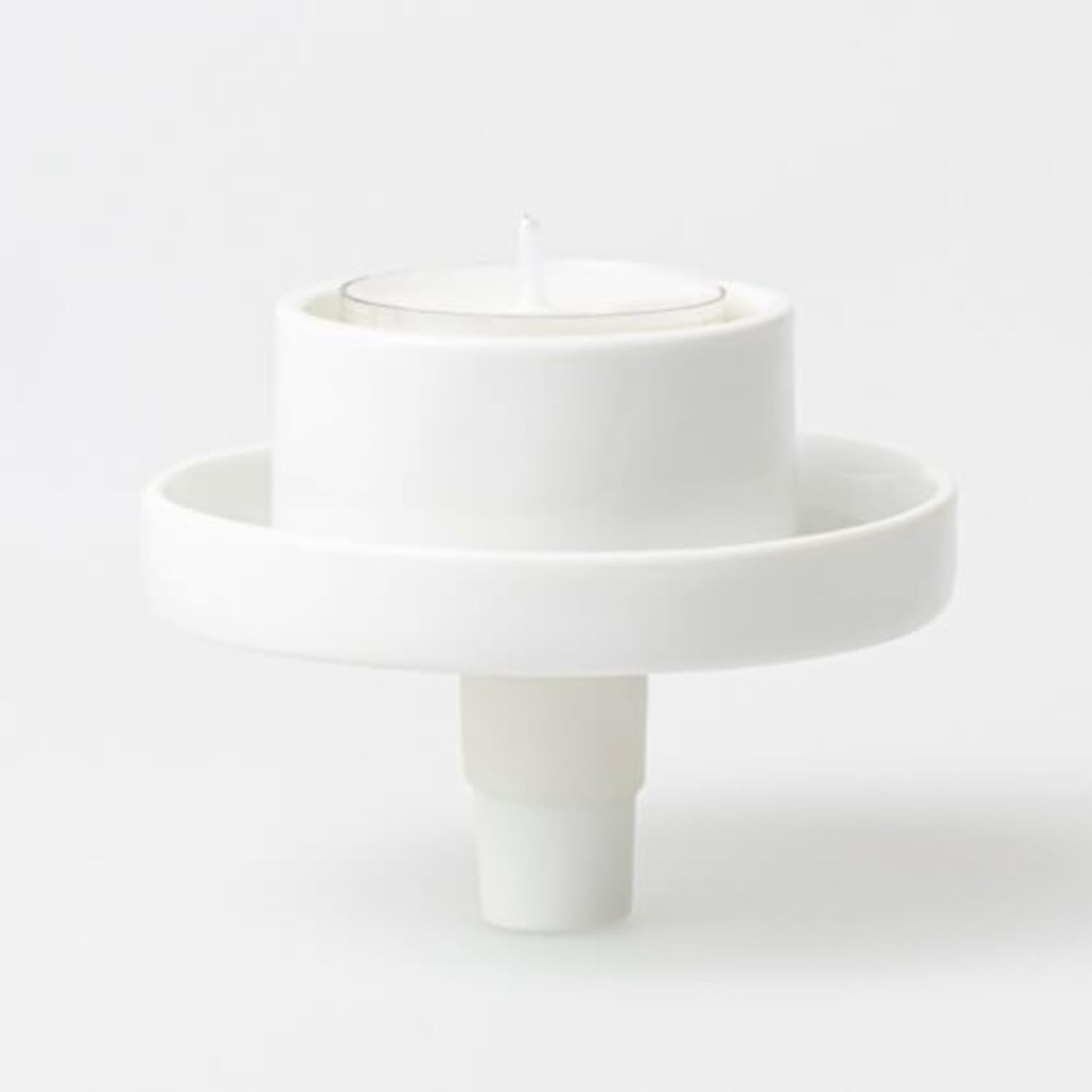Flaschenlicht für Teelicht - 8x6 cm (Weiß)