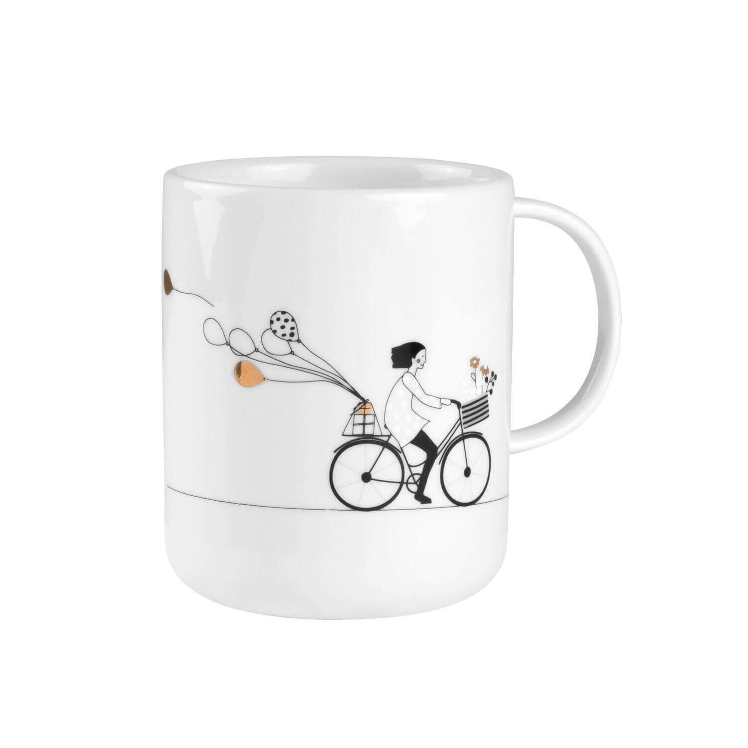 Geschenktasse "Radfahren" - 8x10 cm (Weiß)