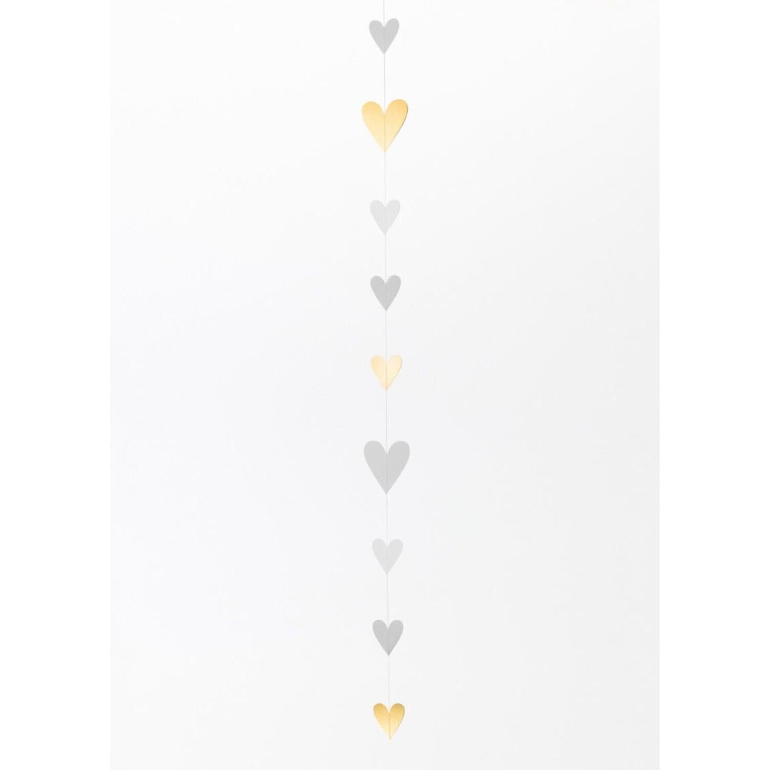 Papierkette "Goldherzen" - 140 cm (Gold)