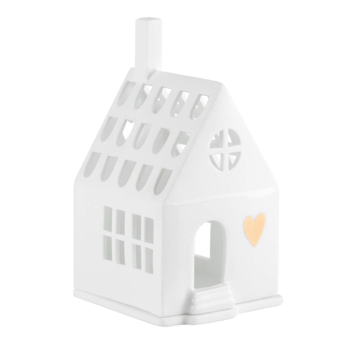 Lichthaus "Home is where the heart is" - 8x7,2x13 cm (Weiß) räder Design