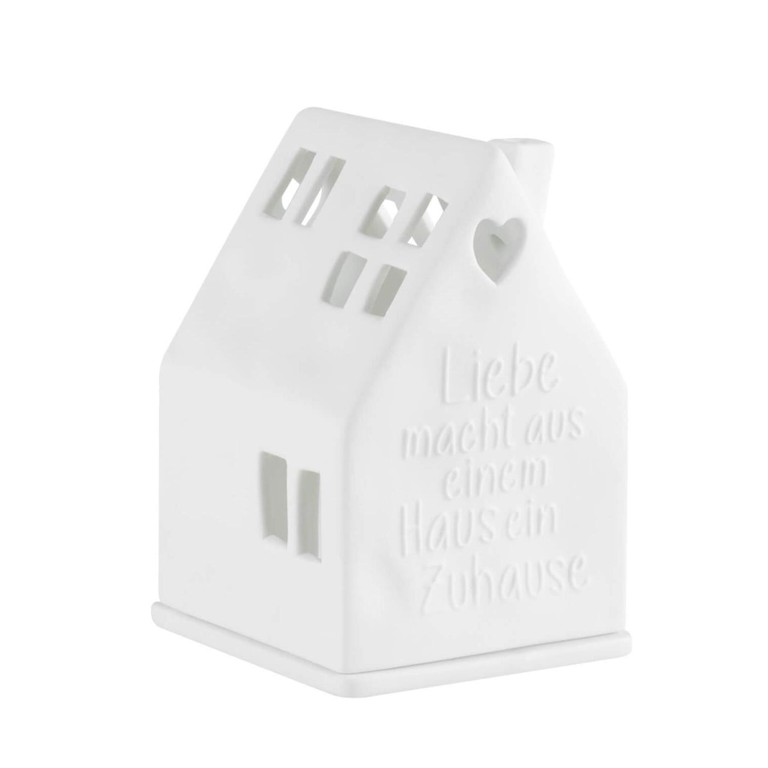 Lichthaus "Liebe macht aus einem Haus" - 7x7x10,5 cm (Weiß) räder Design