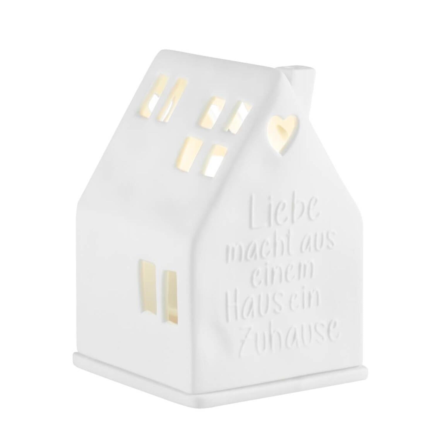 Lichthaus "Liebe macht aus einem Haus" - 7x7x10,5 cm (Weiß) räder Design